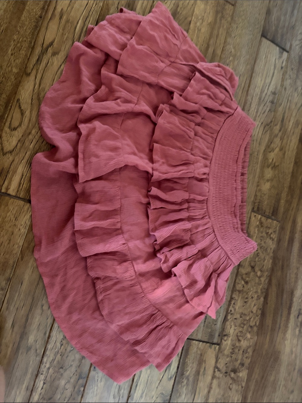 Ruffled Tiered Mini Skirt - Rose Pink